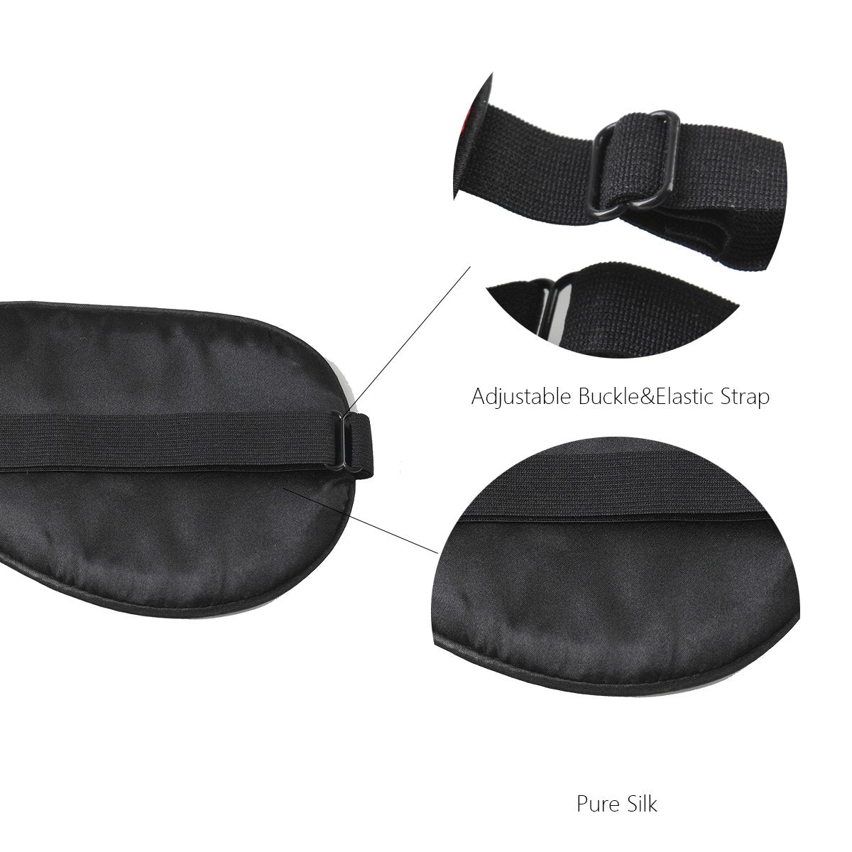 NMM Global 100% Natural Silk Sleep Eye Mask Kids, Cute Night Sleeping Mask with Adjustable Elastic Strap for Newborn (Baby Cute Pink)