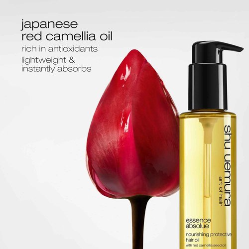 shu uemura art of hair Essence Absolue Nourishing Protective Hair Oil - Lightweight Multi-Benefit Leave In Treatment, Hydrates, Adds Shine, and Reduces Frizz with Heat Protection, 5 Fl Oz