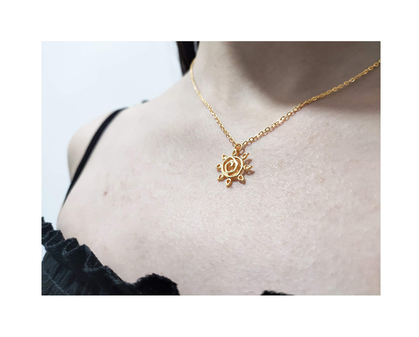 Hundred River Sun Necklace with Message Card Gift Card (Abstract Sun s)