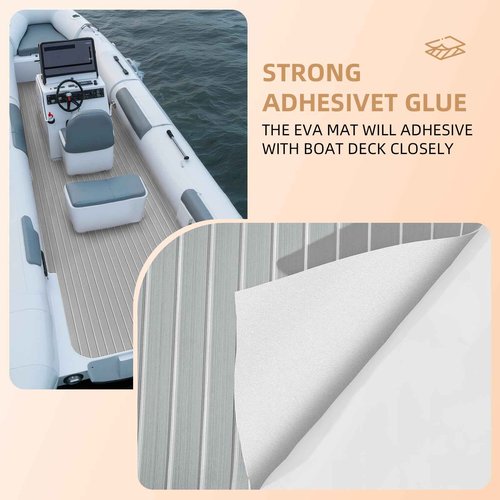 Hjdeck EVA Foam Decking 94.5"x35.4" Self-Adhesive Marine Flooring for Boat Yacht Motorboat Kayak RV Pool Cooler Tops Golf Cart
