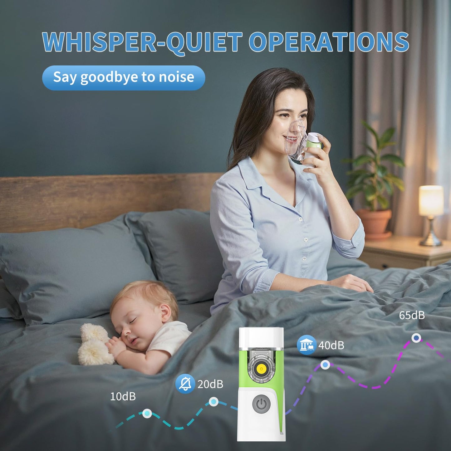 Portable Nebulizer for Adults and Kids,Rechargeable Handheld Mesh Nebulizer Machine, Travel & Home Use, Fast Relief for Breathing Problems, Ultra Quiet Auto-Cleaning