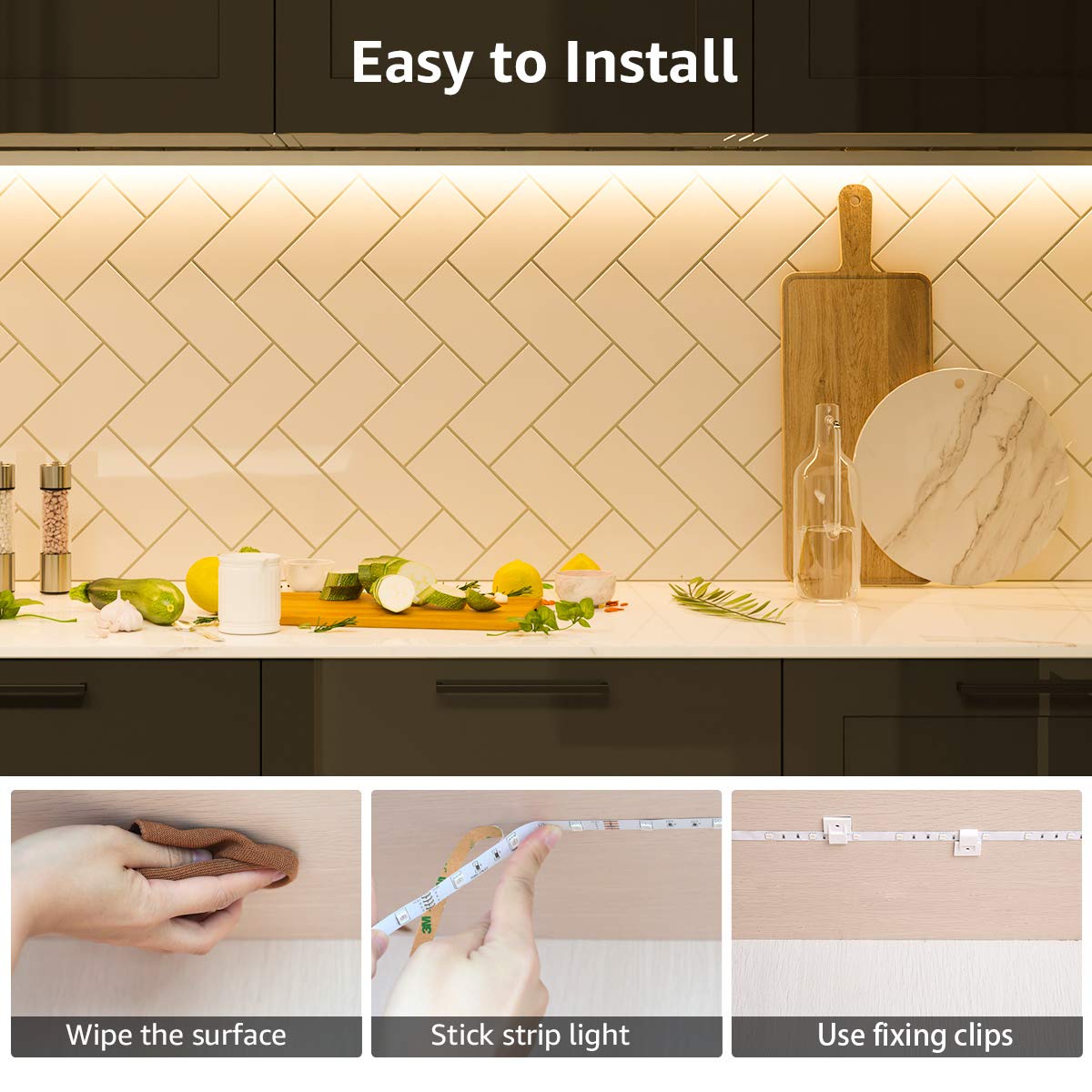 Lepro LED Strip Light, 32.8Ft Dimmable Vanity Lights, 3000K Super Bright LED Tape Lights, 420 LEDs SMD 2835, Strong 3M Adhesive, Suitable for Home, Kitchen, Under Cabinet, Bedroom, Warm White