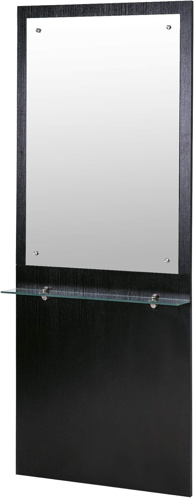 BarberPub Wall Mount Barber Station Makeup Mirrors Hair Styling Station Beauty Salon Spa Equipment 3016 (Black)