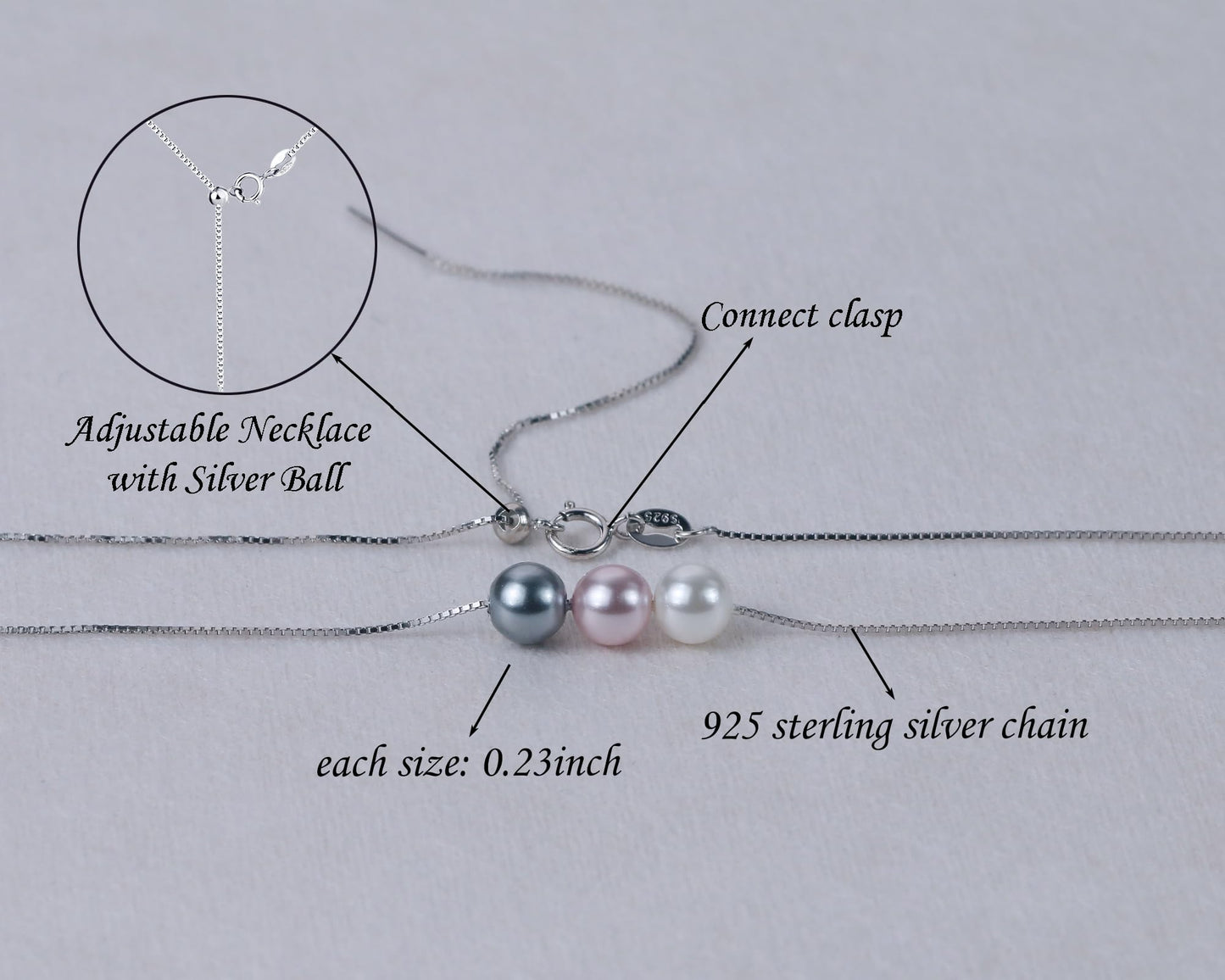 Sereney 30th Birthday Gifts for Women Sterling Silver Pearl Necklace as 30 Year Old Birthday Gifts for Women with Three Pearl Beads on Birthday Gifts for Turning 30 for Daughter or Friends