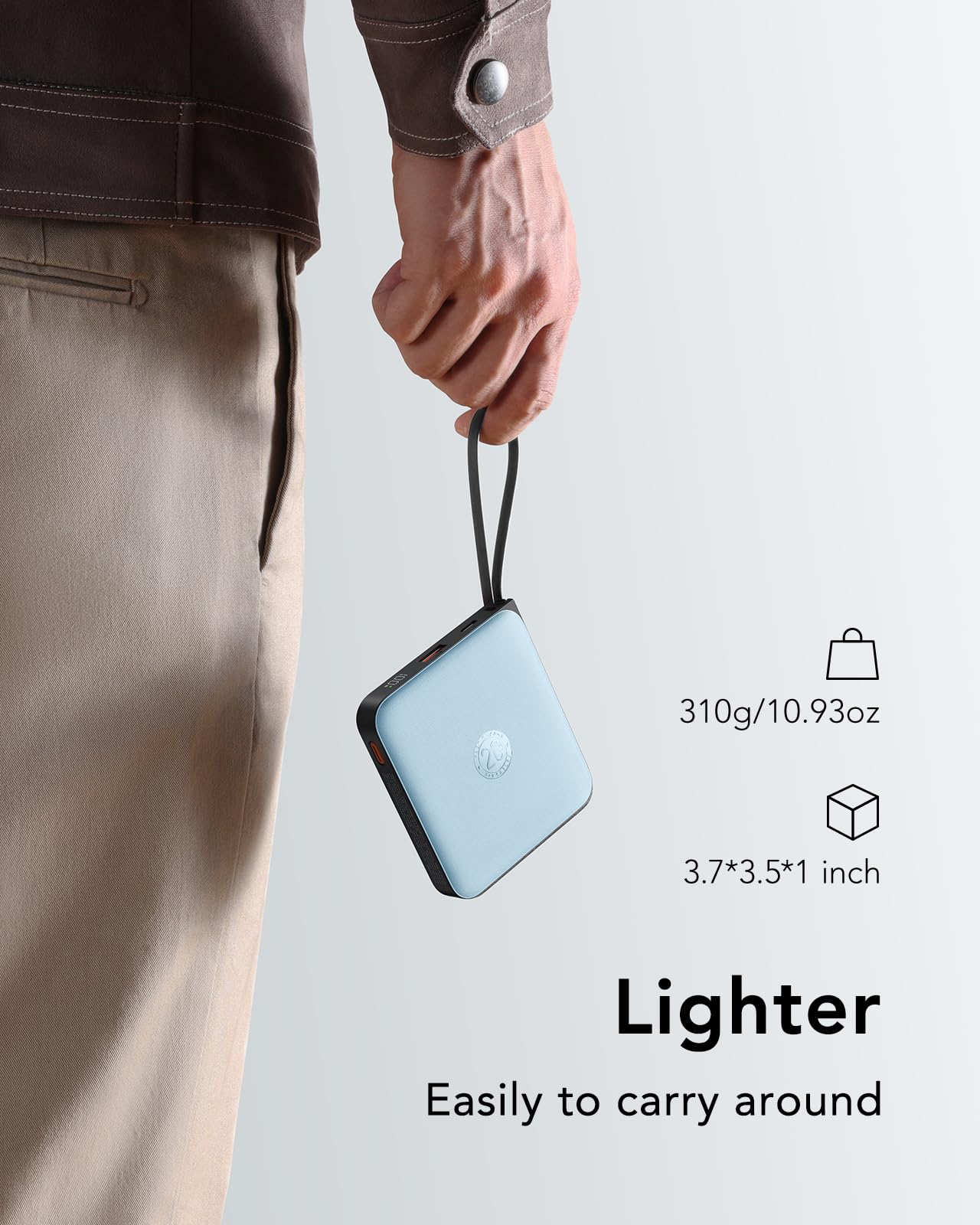 Vrurc Portable Charger With Built-In 4 Cables, 20000Mah Battery Pack Charger Portable Pd 20W Fast Charging, Power Bank For Iphon