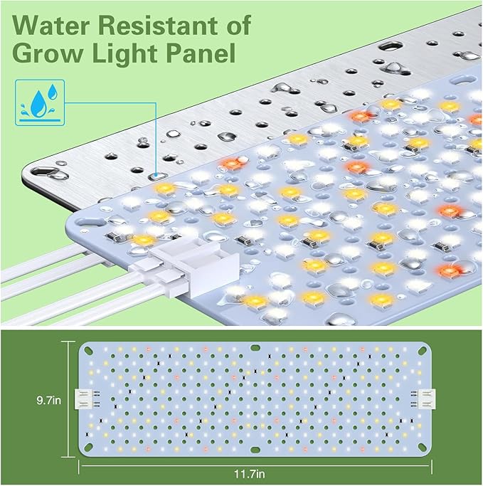 100W Ultra-Thin Panel Full Spectrum Grow Lights, 1536 LEDs Growing Light for Indoor Plants with Daisy Chain Function, Grow Lights for Seed Starting with 4/8/12/16/20H Auto On/Off Timer (8pcs)