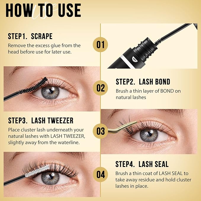 QUEWEL Lash Clusters 320Pcs Cluster Lashes 20D+30D D Curl Lash Cluster Eyelash Extensions Mix12-18mm Individual Eyelashes Clusters Wispy Lash Clusters Thin Band Soft to Use at Home(20D+30D D Mix12-18)