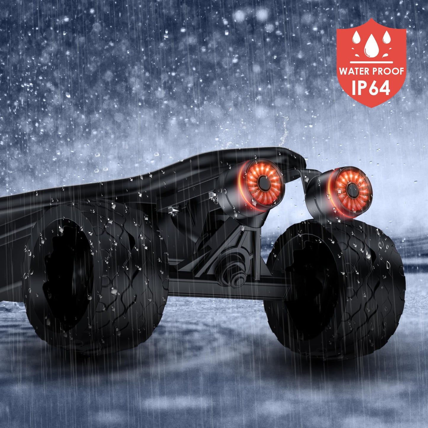 Electric Skateboard Lights and Smart Tail Lights,3000 Lumen 10000 mAh Running time 70H Long Battery,All Aluminum Heavy Duty led Skateboard Headlight with Quick-Release mounting Base