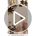 pinkblume Gold Party Decorations Star Garlands Streamer Gold 3D Stars Metallic Paper Hanging Bunting Banner for Birthday W...