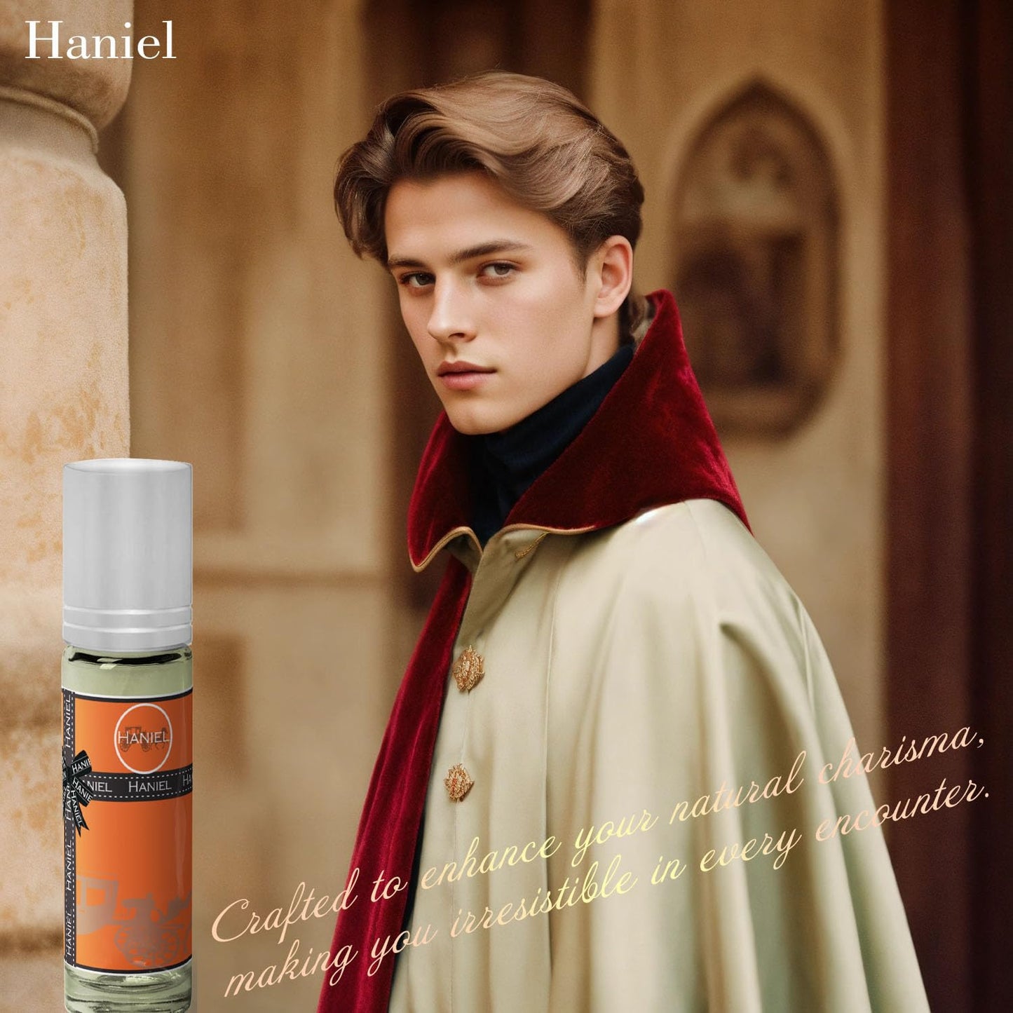 Haniel Men's Cologne: Spicy Wooded Elegance - Long-Lasting, Portable, and Charismatic - Orange, Grapefruit, Pepper, Geranium, Pa