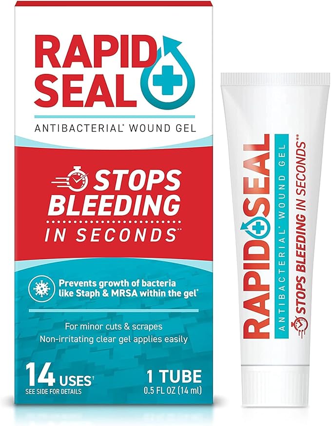 Rapid-Seal Wound Gel (1 Tube) | Stops Bleeding in Seconds | Ideal for Cuts, Scrapes, Razor Nicks for Emergency First Aid S...