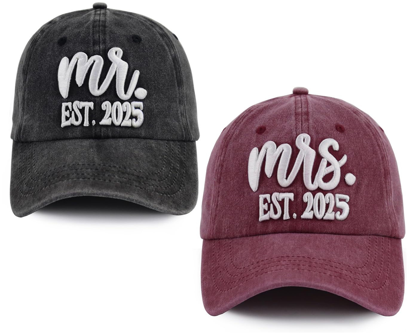 Mrs & Mrs Gifts 2025, Bride & Groom Hat, Wedding Couple Honeymoon Gifts, Matching Baseball Cap for Newlyweds