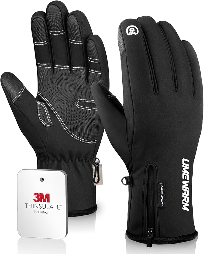 UMEWARM -10℉ Waterproof Winter Gloves Men, Touchscreen Fingers Snow Ski Gloves Women, 5-Layer Touch Screen Cold Weather Gl...