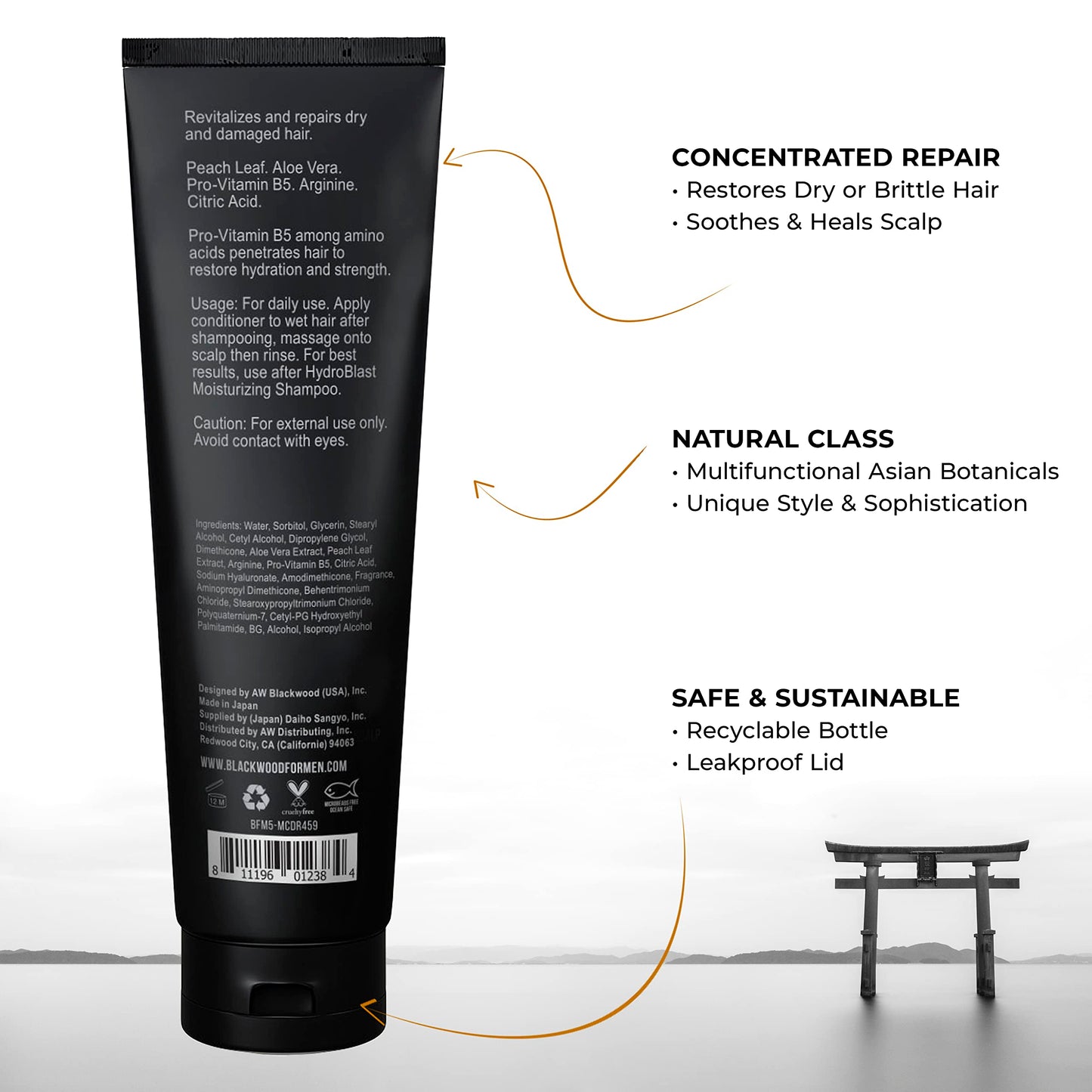 Blackwood For Men HydroBlast Moisturizing Conditioner - Deep Treatment for Damaged & Dry Hair - Natural Vegan Formula for Curly
