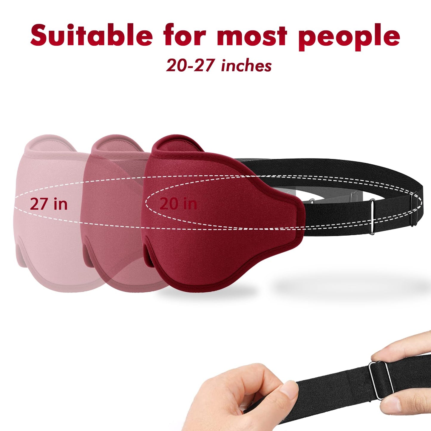 Sleep Eye Mask for Men Women, Lash Extensions 3D Sleeping Mask, Travel Blackout Night Blindfold Eye Shade Cover with Adjustable Strap (Red-3D)