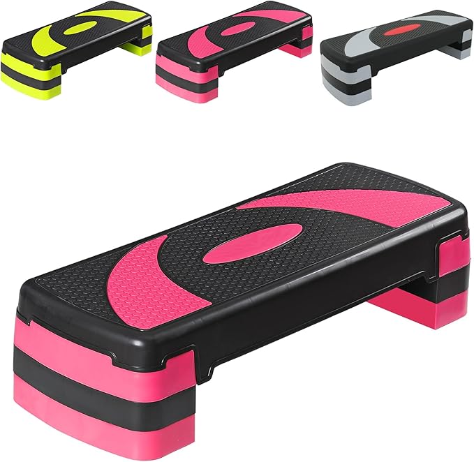 ZENY 31’’ Aerobic Step Platform, Adjustable Exercise Workout Stepper with Stable Risers, Stand Up Steppers for Exercise at Home, Fitness Equipment for Home Gym