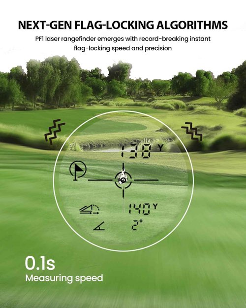 MiLESEEY PF1 1000 Yards Golf Rangefinder with Slope Switch, All Weather Golf Range Finder, 0.1s Flag Lock with Pulse Vibration, IP65 Waterproof, 7.5° Wide View, Continuous Scan Mode (PF1-Pink)