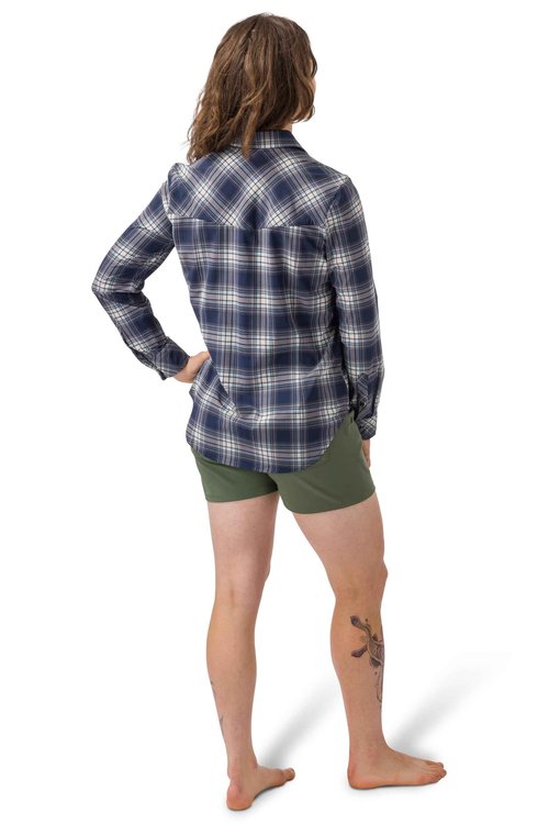 Flylow Women's Dolly Shirt - Button-Up, Long-Sleeve UPF Shirt for Hiking, Backpacking, & Casual Wear - Night - Small
