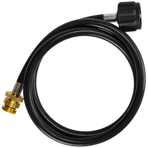 Flame King 3lb Steel Propane Tank with Gauge and OPD Valves and 4-Feet Adapter Hose Converter for 1LB Appliance to 20lb Tank