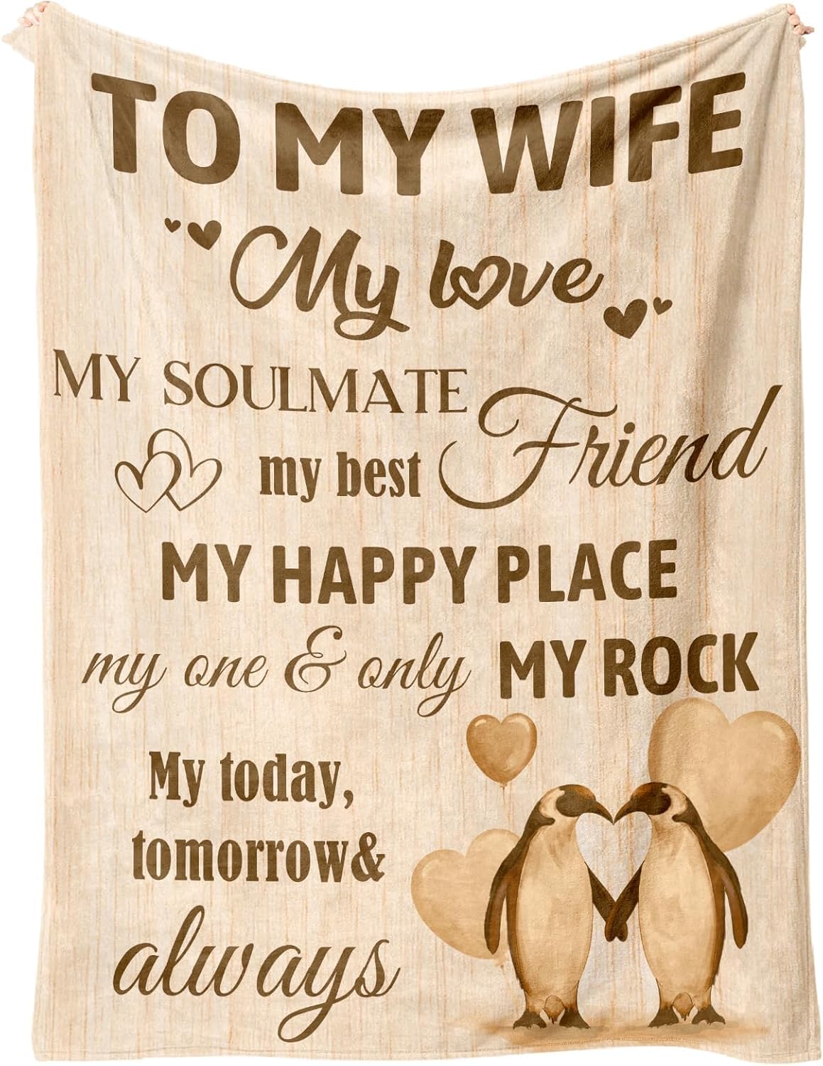Ueedklaayy Gift for Wife, Birthday Gifts for Wife from Husband, Romantic Wedding Anniversary Blanket Gifts for Her, Wife Gifts for Valentines Day/Birthday/Anniversary, to My Wife Blanket