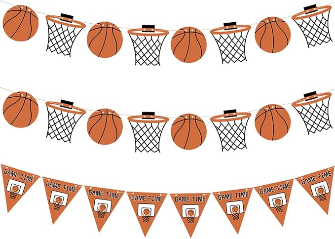 Yancan Basketball Party Decorations, Basketball Game Sports Theme Party Banner for Boy Birthday Party Supplies