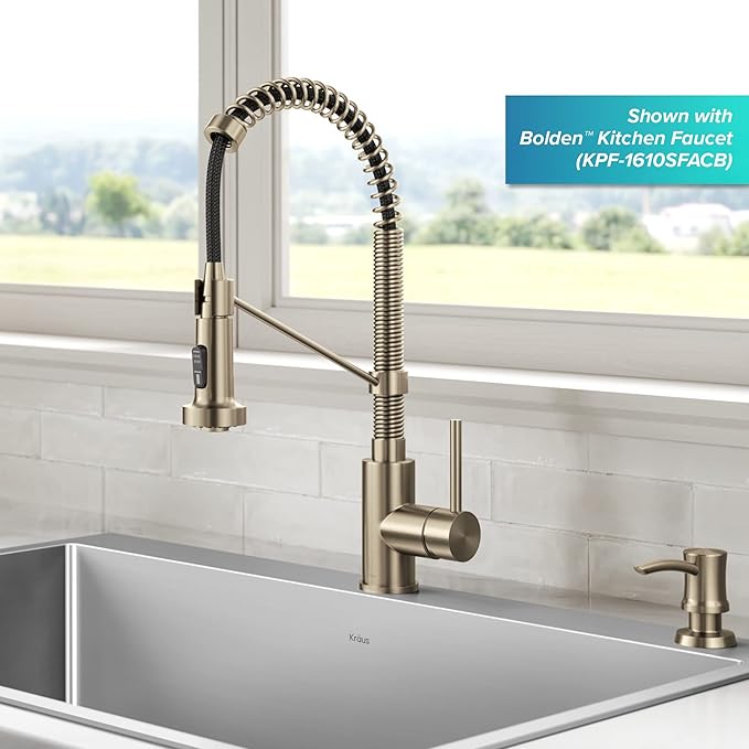 KRAUS Kitchen Soap and Lotion Dispenser in Spot Free Antique Champagne Bronze, KSD-54SFACB