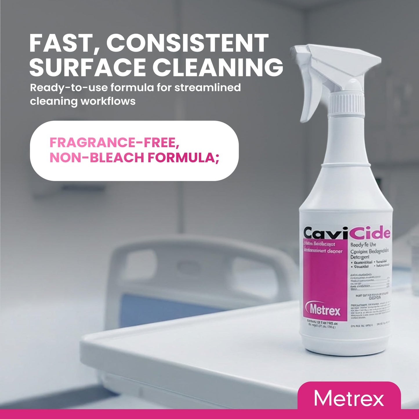 Metrex CaviCide Surface Disinfectant Cleaner Spray, 24 Oz – Ready-to-Use Disinfecting Spray, All Purpose Cleaner & Decontaminant for Medical, Clinical, Lab & Patient Care Areas – Original Version