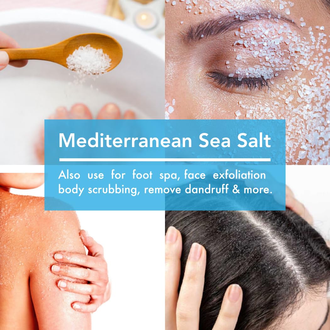 All Goods Mediterranean Sea Salt Grinder Refill – 16oz, Coarse Gourmet Rock Salt, Perfect for Cooking, Salt Grinder, Sal Marina.