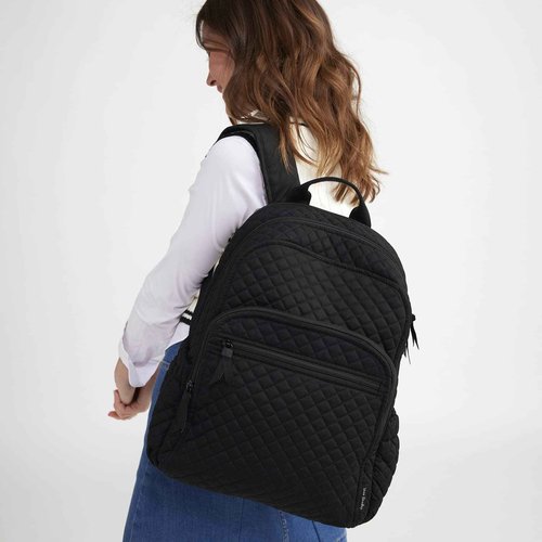 Vera Bradley Cotton Campus Backpack, Perennials Noir Dot
