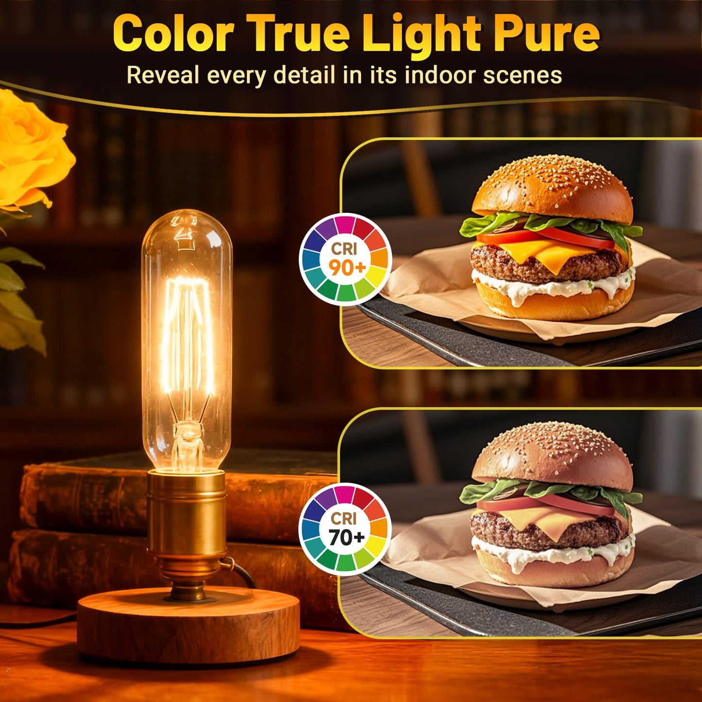 Blakapoo T10 Tubular Light Bulbs 25 Watt Incandescent Light Bulb,T10 Bulb,120V 25W 2200K Tube Light Bulbs E26 Medium Base Dimmable for Vintage Style Showcase,Curio Cabinet,Chandeliers Pack of 2