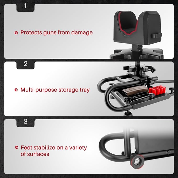 Pridefend Heavy Duty Adjustable Rifle Shooting Rest with Rigid Steel Frame,No Wobble & Non-Slip Shooting Rest for Stable, Sight in, Stability for Shooting Range & Outdoor