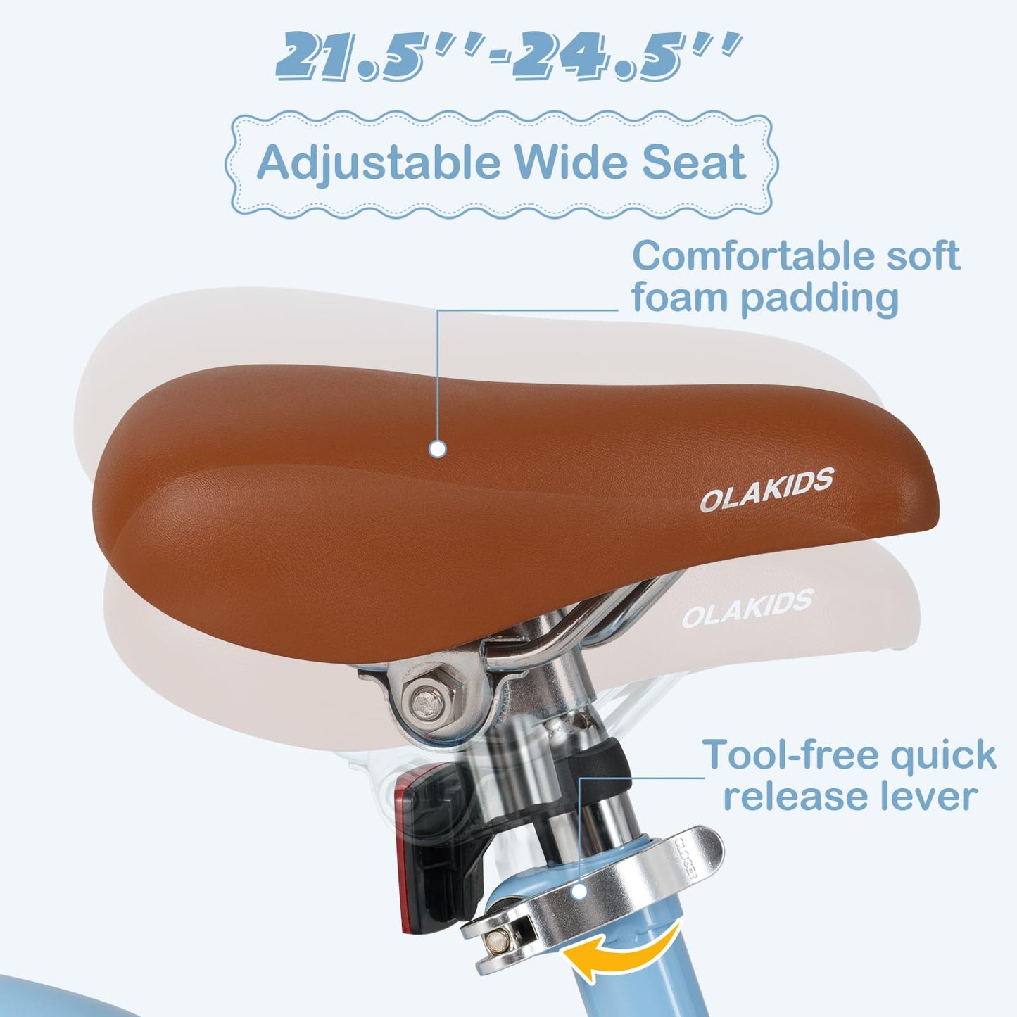 Olakids Kids Bike, 12 14 16 18 Inch Toddlers Bike with Training Wheels Basket Safety Bell Adjustable Seat Handlebar, Handbrake and Coaster Brake, Children's Bicycle for Girls Boys
