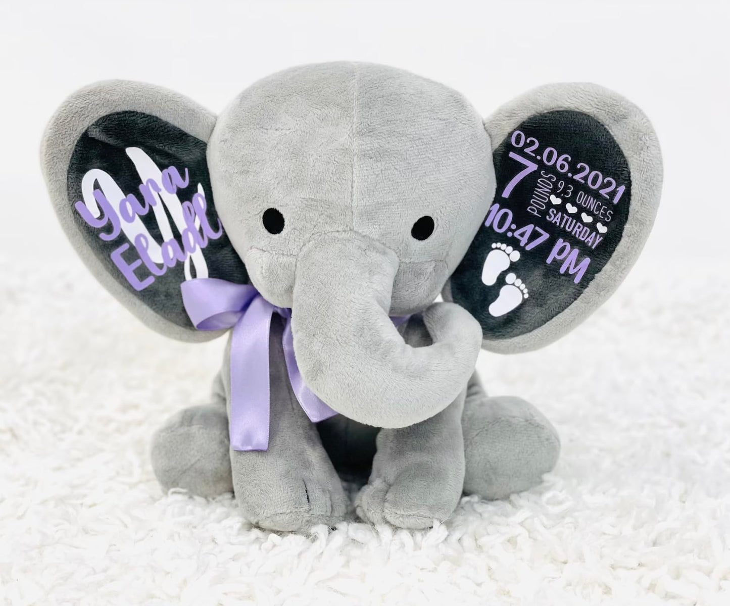 Up2ournecksinfabric, Personalized Keepsake, Stuffed Animal, Newborn, Birth Announcement Stuffed Animal,