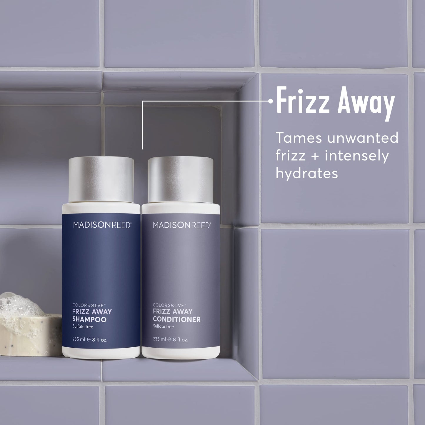 Madison Reed ColorSolve Frizz Away Shampoo, Anti-Frizz Shampoo For Unruly Hair, Tame And Smooth Wavy, Curly Or Coily Hair, Sulfa