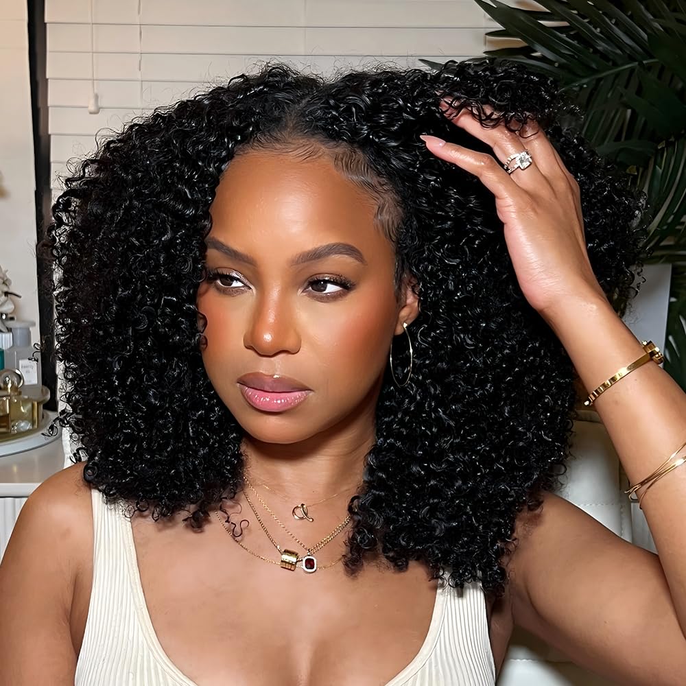 Afro Kinky Curly Knotless Pre-Separated Crochet Hair Extensions Kinky Curly Feather Hair Extensions Afro Kinky Curly Feather Lin