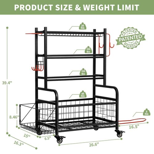 Pro-Series Mobile Dumbbell Rack & All-in-One Gym Storage Organizer with Locking Wheels, Adjustable Shelves & 400LB Capacity