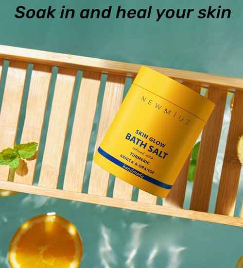 Collagen Spa Bath Gift Set - Pack of 3 Turmeric Arnica Orange Magensium Epsom Salt Milk Bath