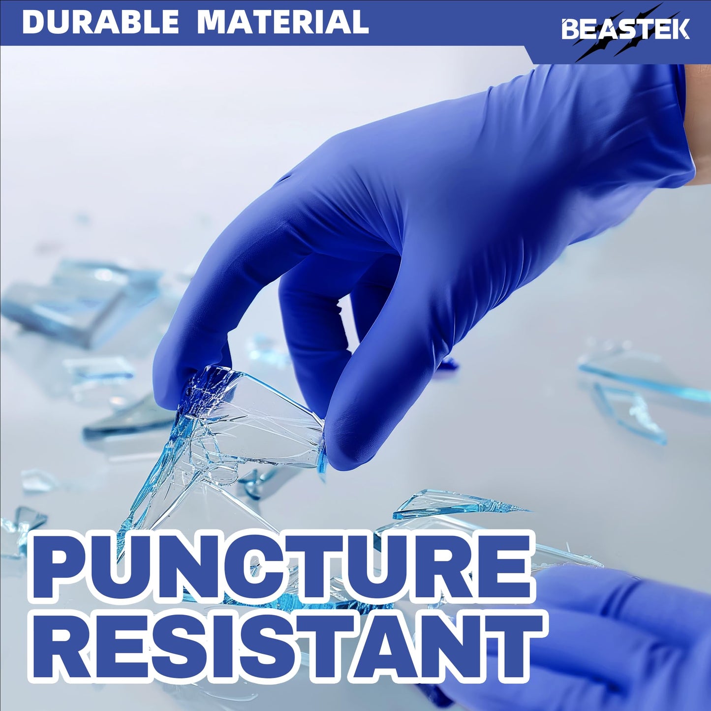 Beastek Nitrile Exam Gloves, 4.0 Mil 100 Pcs Powder-Free Latex-Free Medical Cooking Food-Safe Disposable Gloves, Blue Violet (Small)