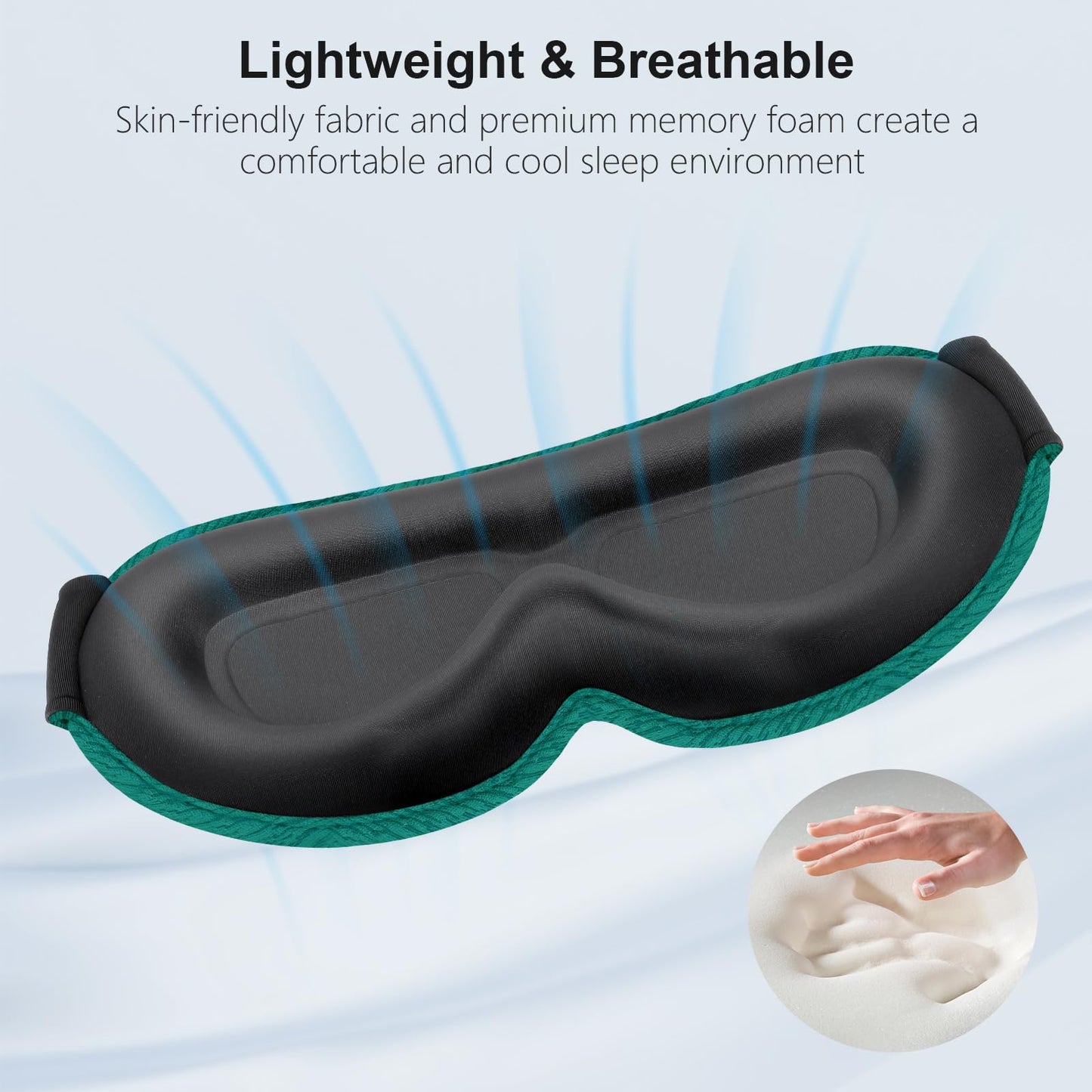 Gritin 100% Blackout Sleep Eye Mask for Women Men,Zero Eye Pressure Sleeping Mask-Ergonomic Design 3D Cutout Eye Movement and Eyelash Friendly Night Blindfold,Soft&Comfortable for Sleeping-Navy Blue