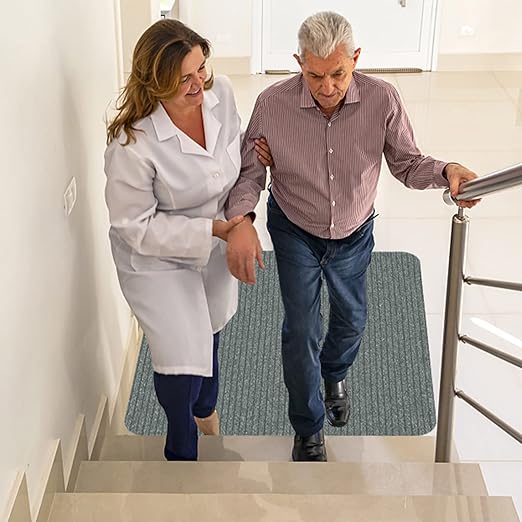 Stair Treads for Wooden Steps, Non-Slip Stair Runner Indoor Outdoor Stair Tread Mats Covers Pads, 31" x 31"Matching Staircase Step Runner for for Elders, Kids and Dogs (31" X 31", Light Grey)