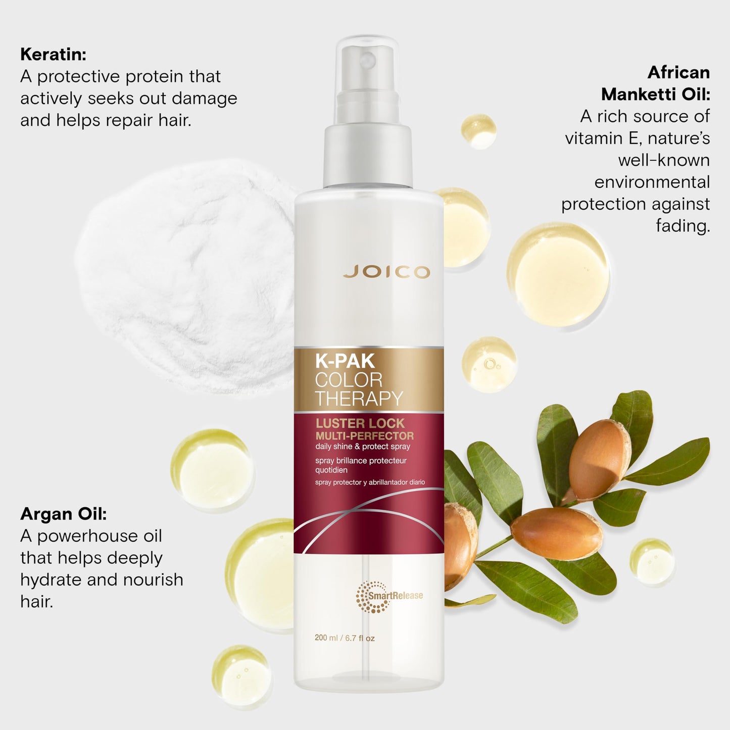 Joico K-PAK Color Therapy Luster Lock Multi-Perfector Daily Shine & Protect Spray | For Color-Treated Hair | Instantly Detangle