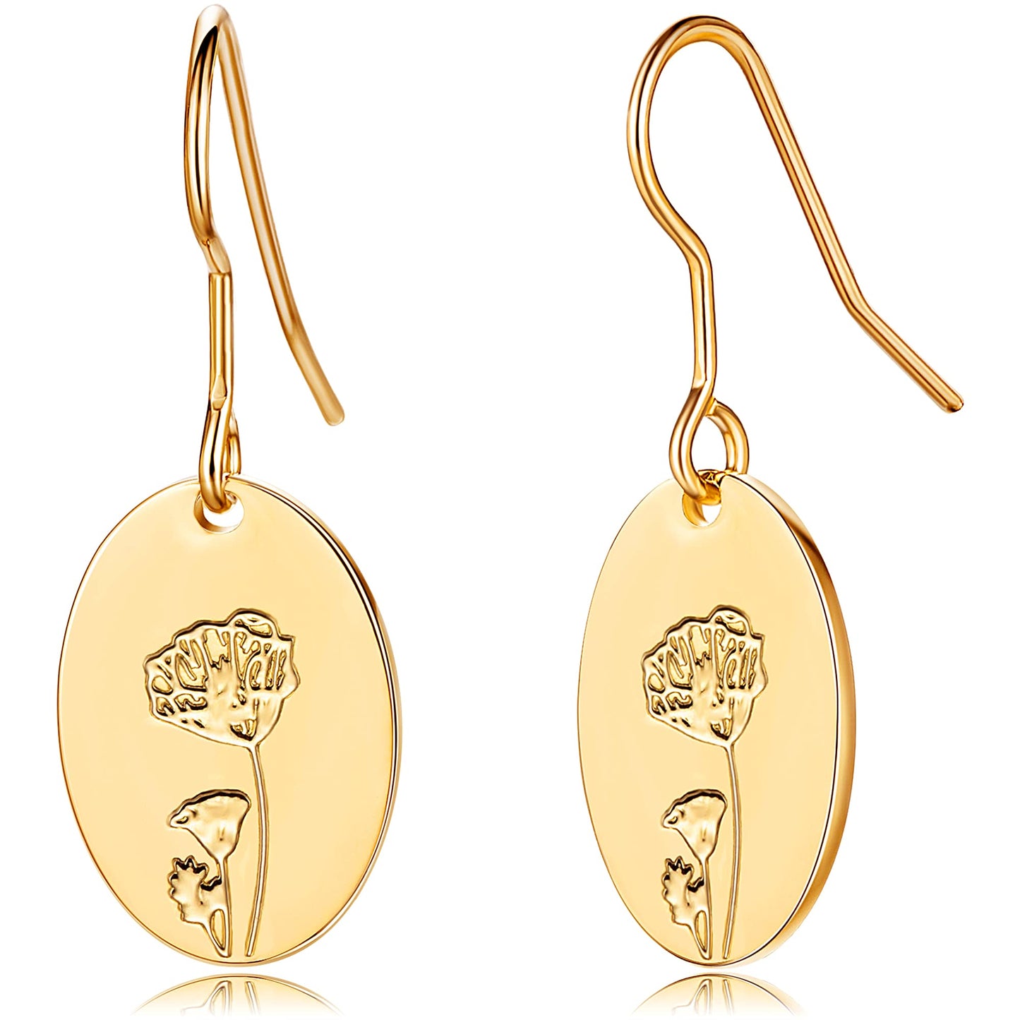 Moodear Trendy Earrings for Women - Dainty Flower Dangle Earrings - Minimalist 14K Gold Plated Hypoallergenic Statement Jewelry