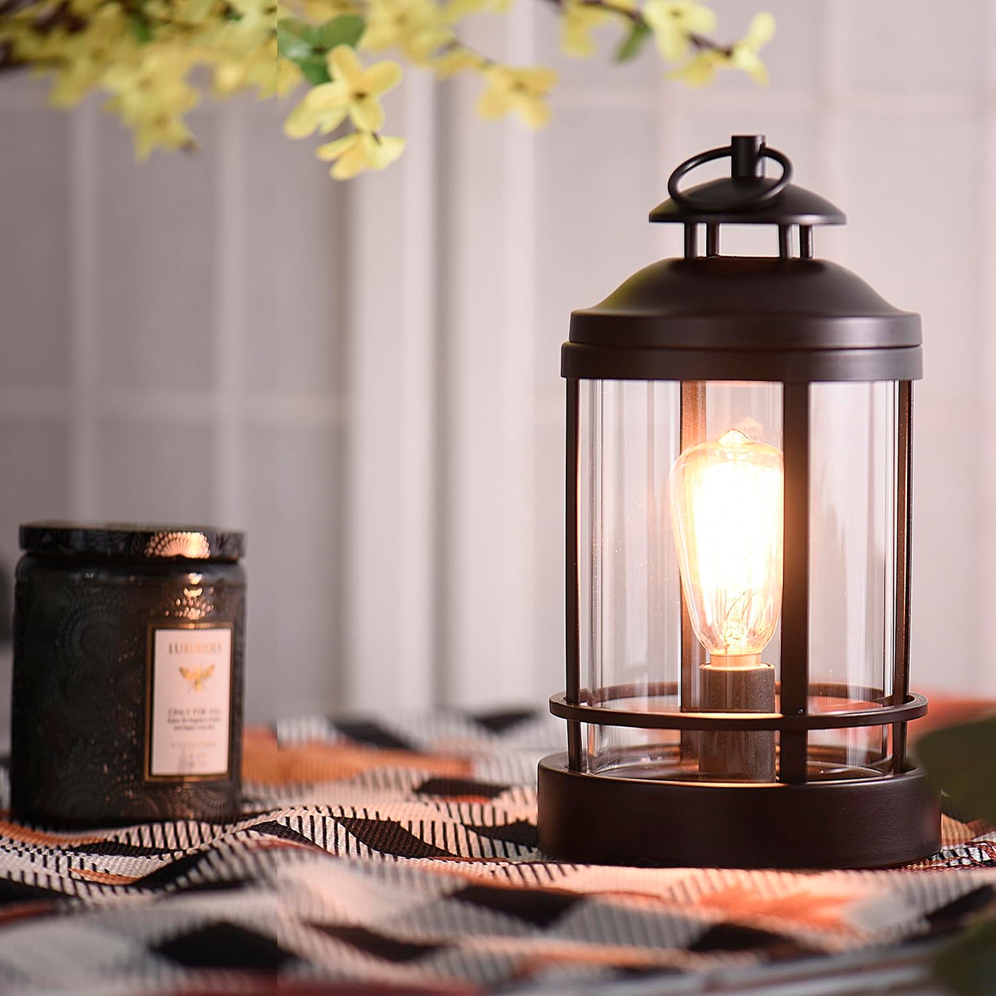 ORJG Electric Wax Warmer - Metal Wax Melting for Scented Wax, Edison Light Bulb Candle Wax Burner, for Home Decoration Office Wax Melting Melter, Gift (Retro, Castle)