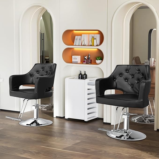OmySalon Hair Salon Chair Hydraulic Barber Chair for Home Barbershop, Styling Chair for Hair Stylist Heavy Duty, Hairdressing Beauty Spa Equipment