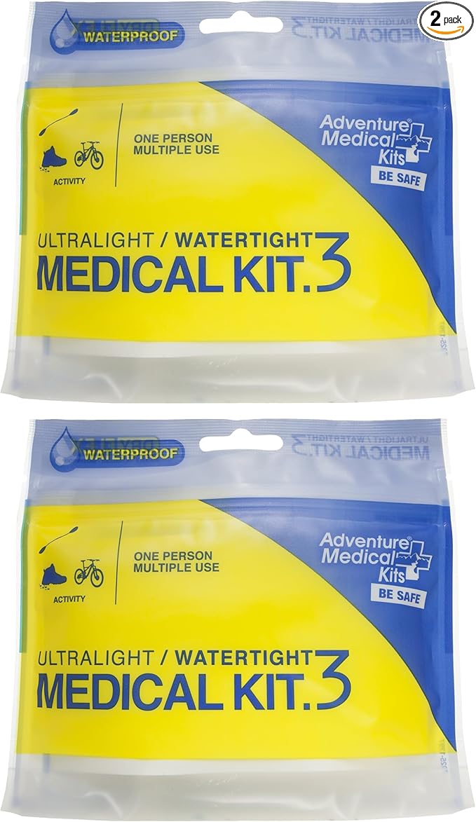 Adventure Medical Kit Ultralight & Watertight Medical Kit .3 - One Person, 1-2 Days - Includes Bandages, Blister Essential...