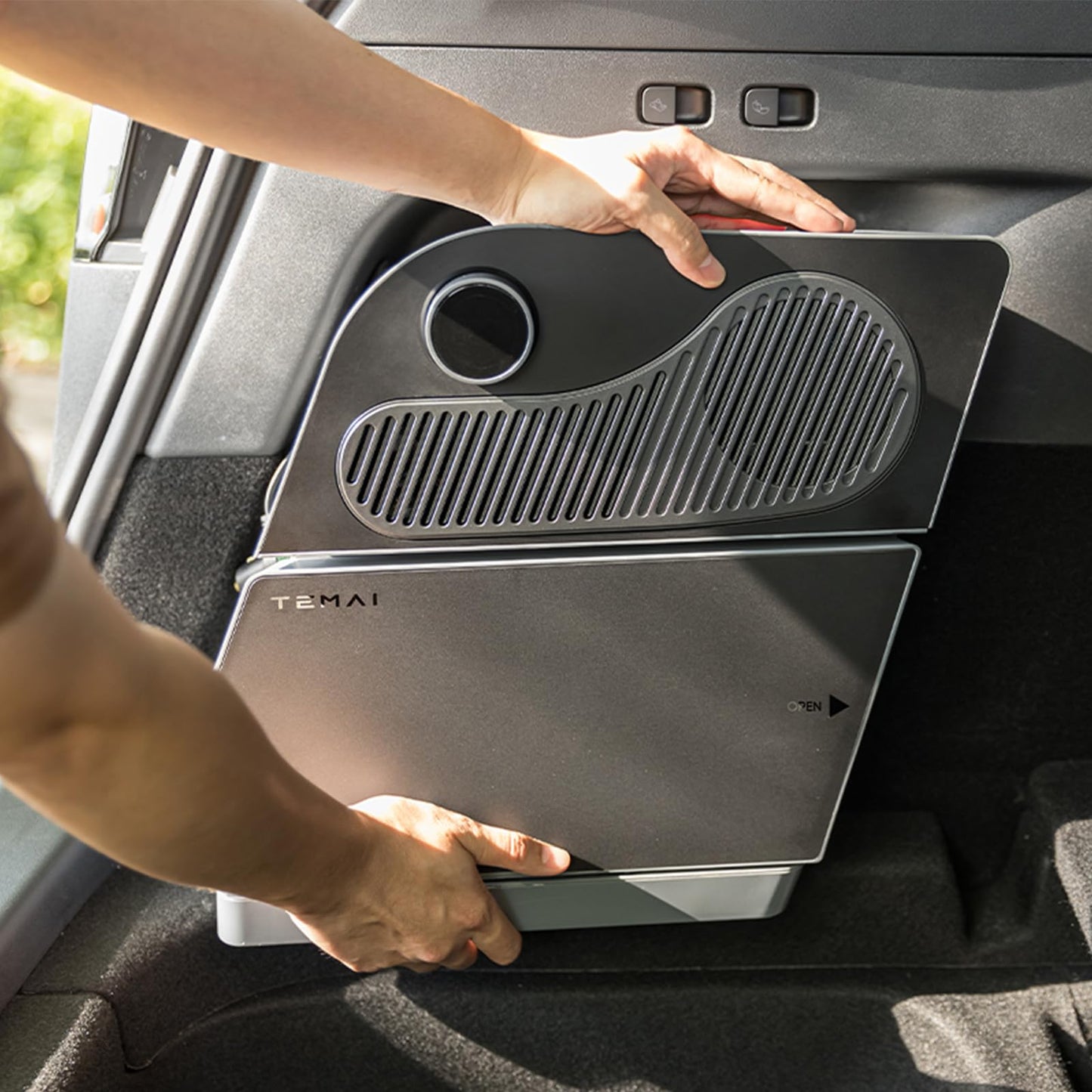 Tesstudio Car Refrigerator for Tesla Model Y 21-24, Model Y Junpier 2025+ 16L Capacity Trunk Car Fridge, -6°C Cooling, Portable Freezer Cooler for Camping, Outdoor Driving