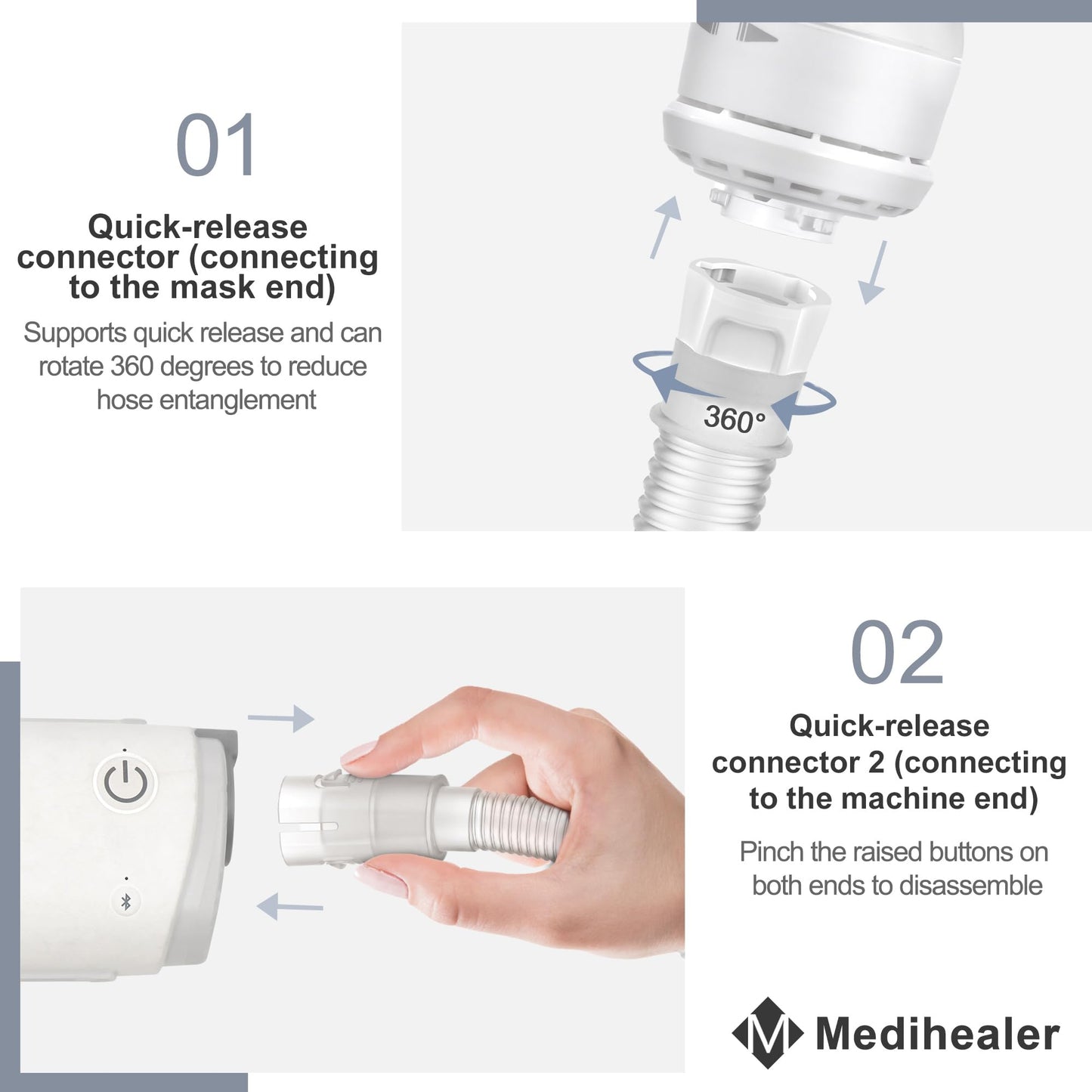 Replacement CPAP Tubing for AirMini with Humi DX,Including Tube Compatible with Airmini P10/N20/F20 & 6 Humi DX Compatible with N20/P10 Connector for AirMini,Great-Value CPAP Supplies by Medihealer