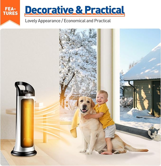 MAGZO Under Door Draft Stopper 36 Inch, Weighted Animal Noise Blocker for Door, Huskey Dog Draft Guard with Hook Loops