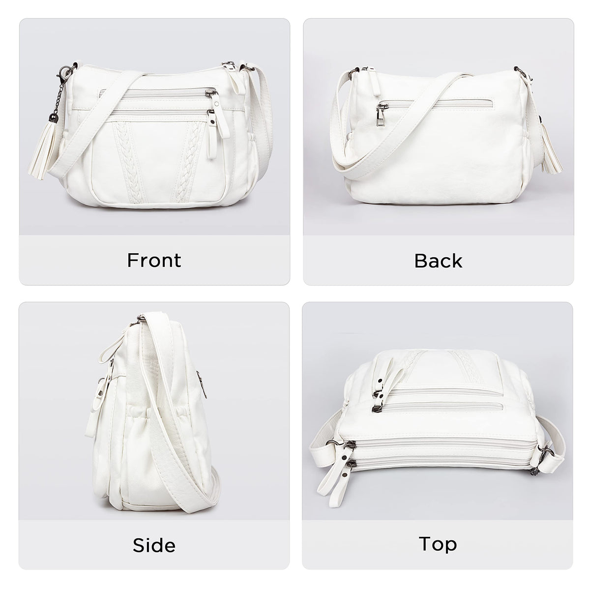 VOLGANIK ROCK Crossbody Bag for Women with Tassel Ladies Soft PU leather Purses and Handbag Pocketbooks