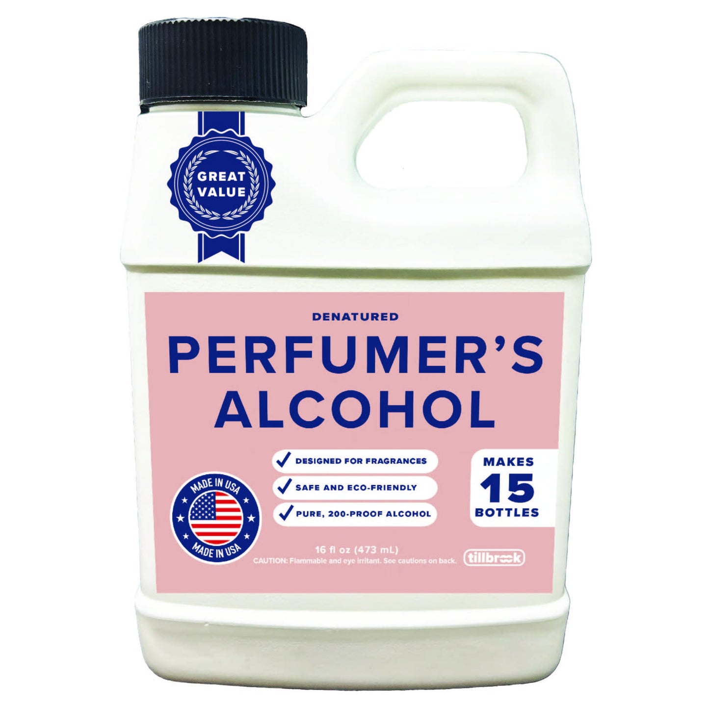 Perfumer’s Alcohol - 16 oz Tillbrook Perfume Grade Alcohol for Fragrance Making Kit - 200 Proof Denatured Ethanol - Base for Making Luxury Perfume - No Methanol & No Fermentation Scent - TSDA SD-40b